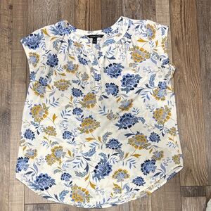 41 Hawthorn Blue and Yellow Floral Blouse